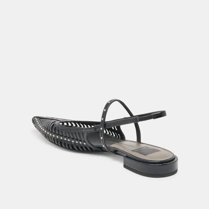 Dolce Vita Phinly Flats Midnight Crinkle Patent Women Flats and Loafers