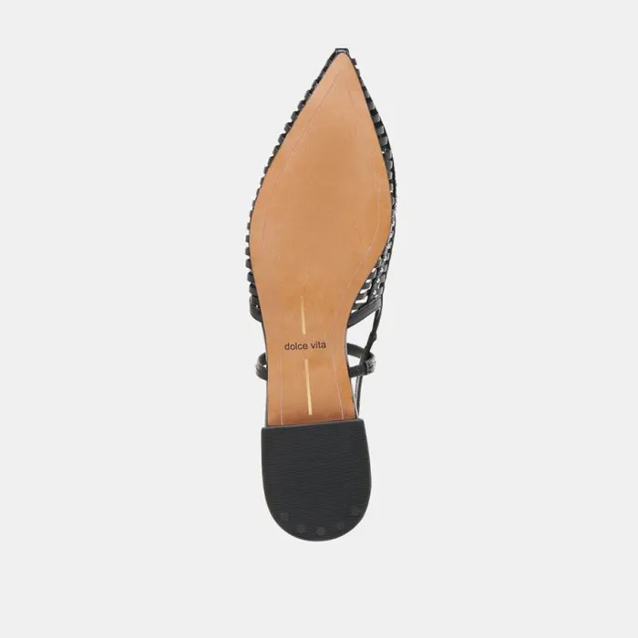 Dolce Vita Phinly Flats Midnight Crinkle Patent Women Flats and Loafers