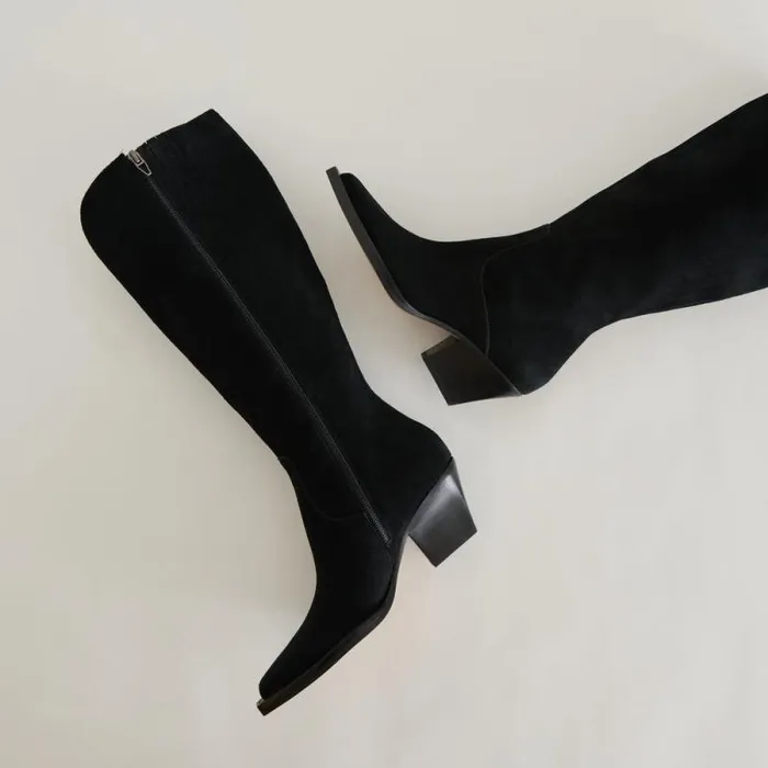 Dolce Vita Raj Boots Onyx Suede Women Boots and Booties