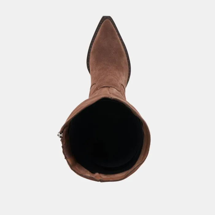 Dolce Vita Raj Extra Wide Calf Boots Dk Brown Suede Women Boots and Booties