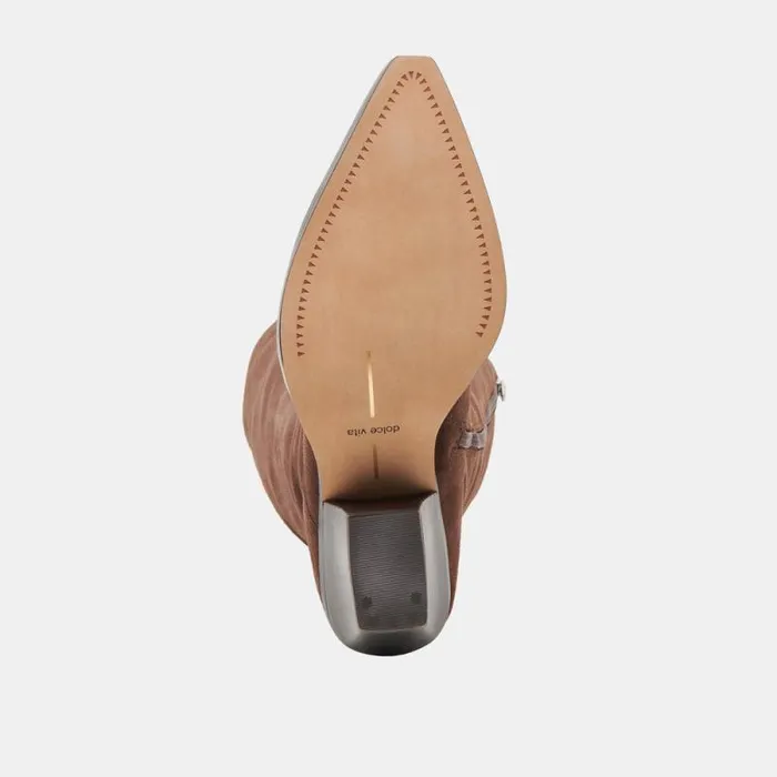 Dolce Vita Raj Extra Wide Calf Boots Dk Brown Suede Women Boots and Booties