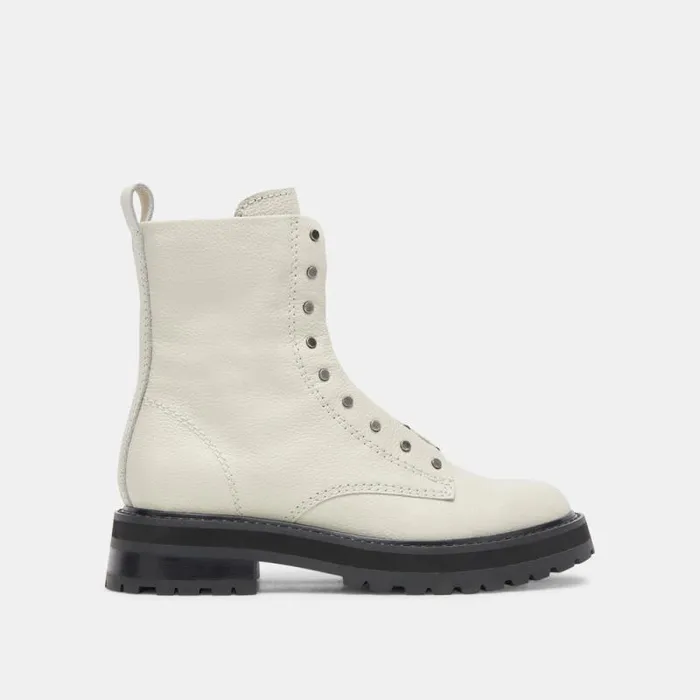 Dolce Vita Ranier Boots Off White Leather Women Boots and Booties