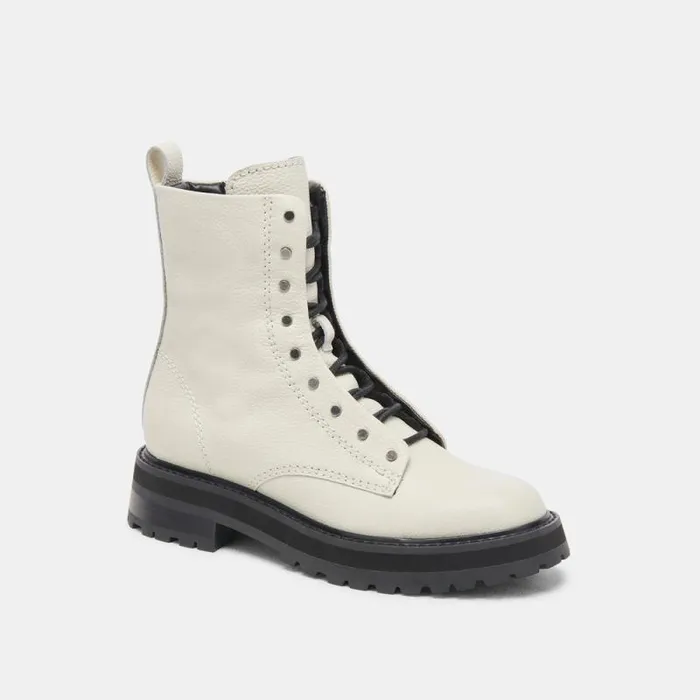 Dolce Vita Ranier Boots Off White Leather Women Boots and Booties