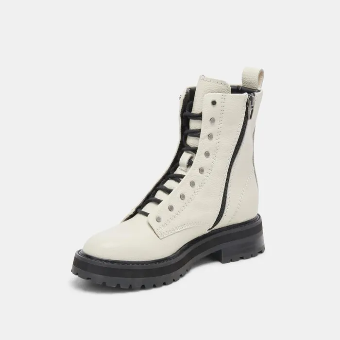 Dolce Vita Ranier Boots Off White Leather Women Boots and Booties