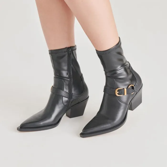 Dolce Vita Rave Boots Black Leather Women Boots and Booties
