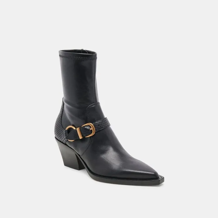 Dolce Vita Rave Boots Black Leather Women Boots and Booties