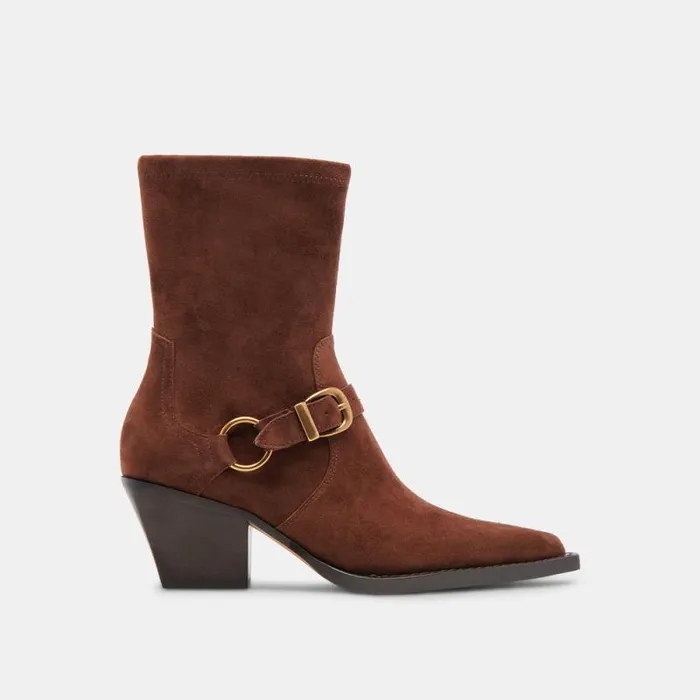 Dolce Vita Rave Boots Dk Brown Suede Women Boots and Booties