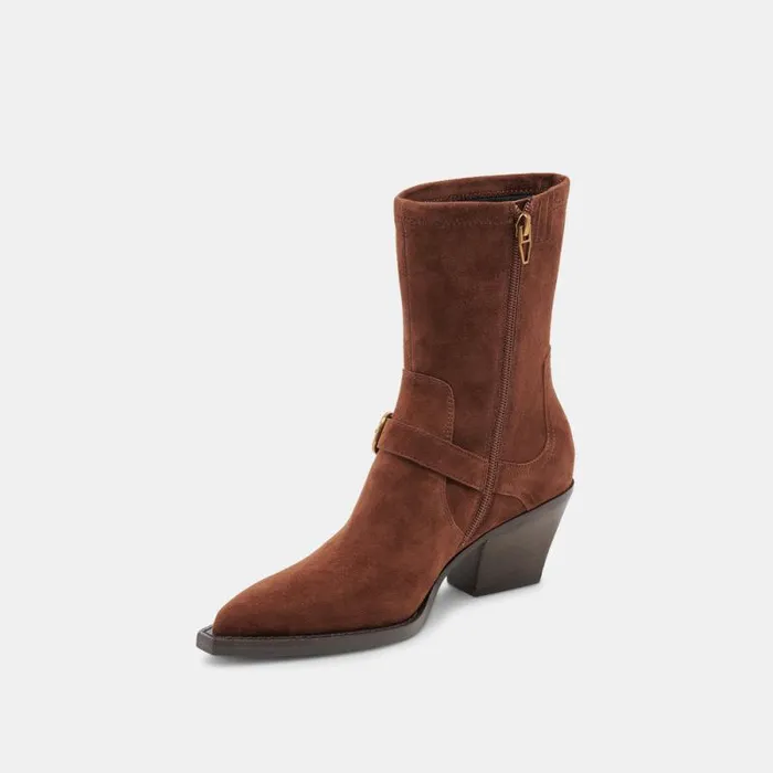 Dolce Vita Rave Boots Dk Brown Suede Women Boots and Booties