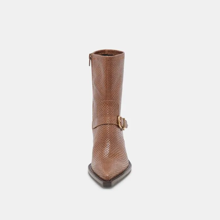 Dolce Vita Rave Wide Calf Boots Saddle Embossed Leather Women Boots and Booties