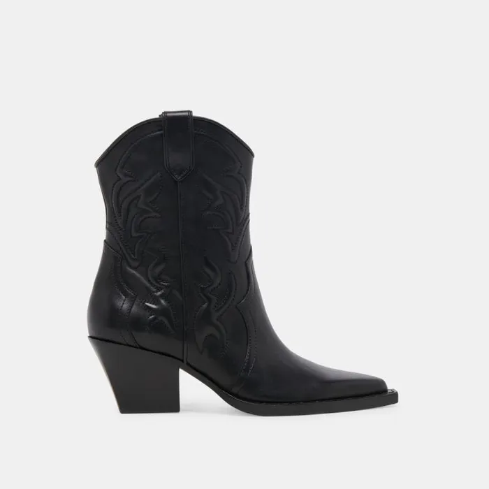 Dolce Vita Rimona Wide Calf Booties Black Leather Women Boots and Booties