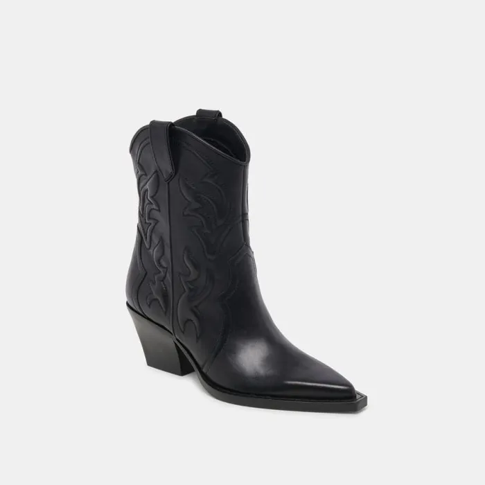 Dolce Vita Rimona Wide Calf Booties Black Leather Women Boots and Booties