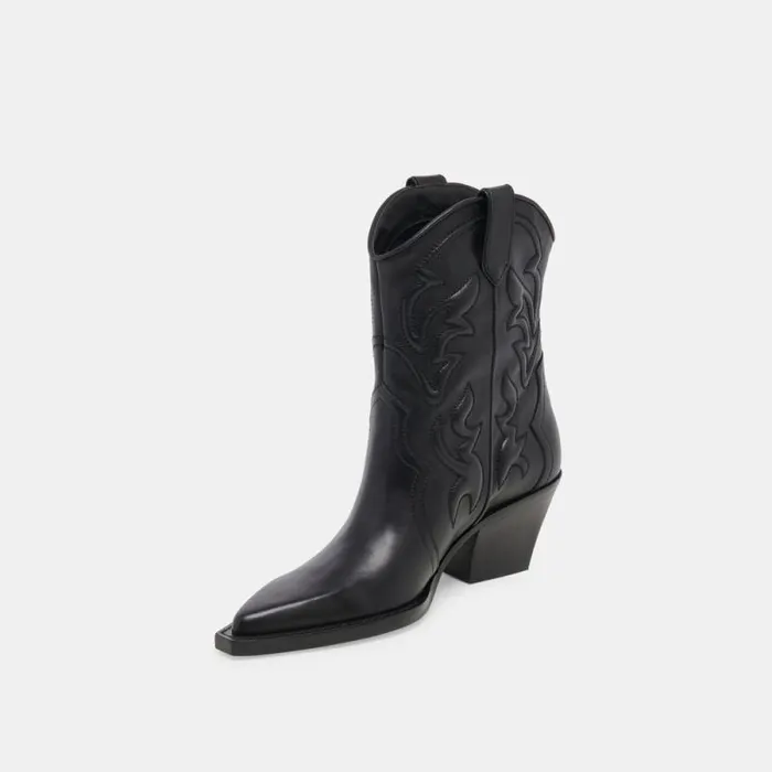 Dolce Vita Rimona Wide Calf Booties Black Leather Women Boots and Booties