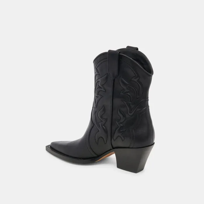 Dolce Vita Rimona Wide Calf Booties Black Leather Women Boots and Booties