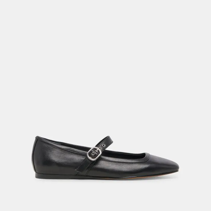 Dolce Vita Rodni Ballet Flats Black Leather Women Flats and Loafers