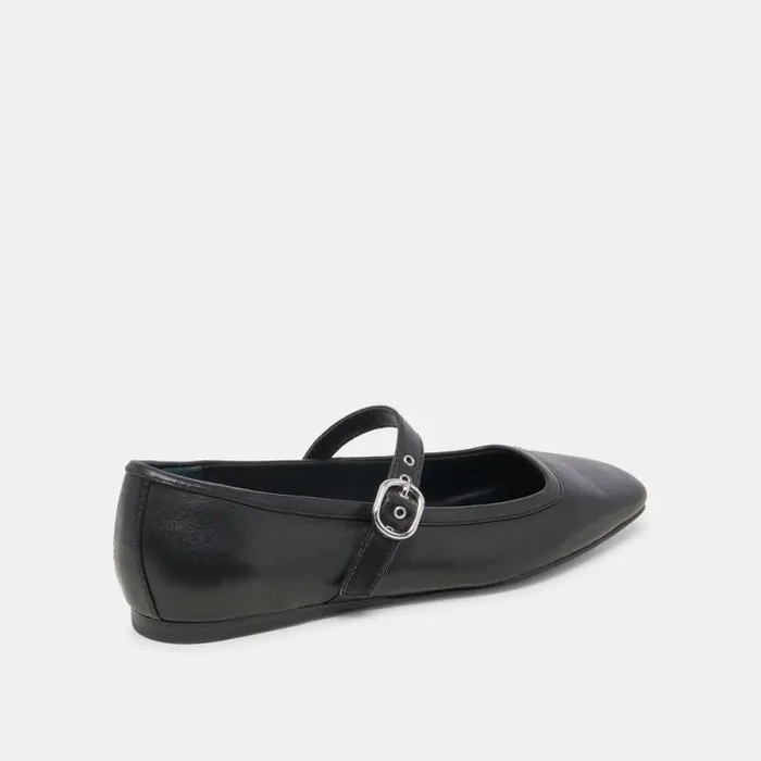 Dolce Vita Rodni Ballet Flats Black Leather Women Flats and Loafers
