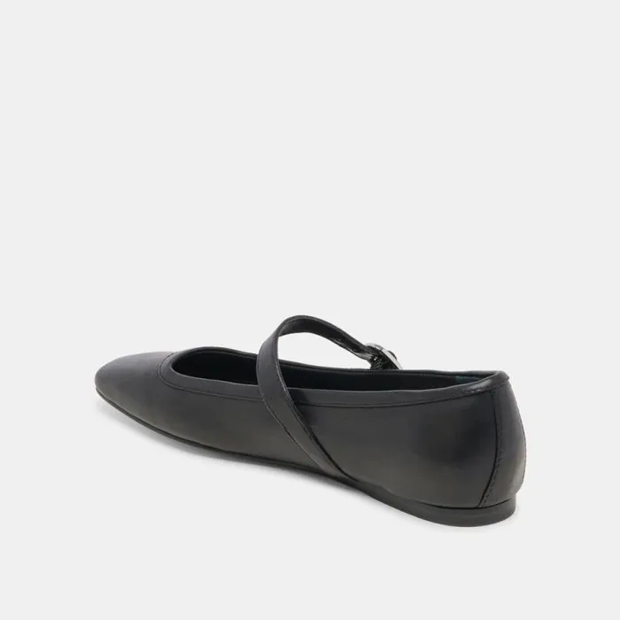 Dolce Vita Rodni Ballet Flats Black Leather Women Flats and Loafers