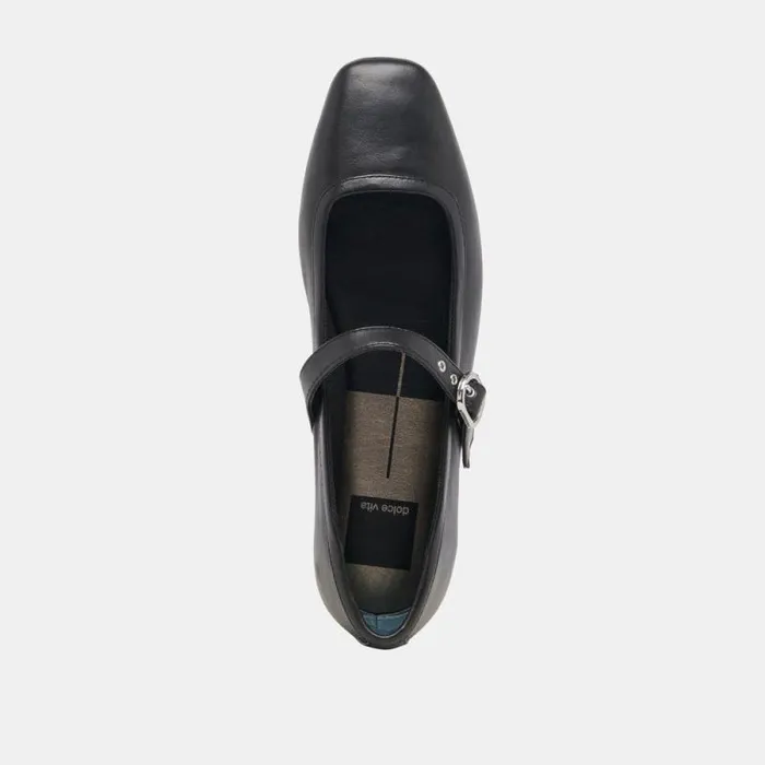 Dolce Vita Rodni Ballet Flats Black Leather Women Flats and Loafers