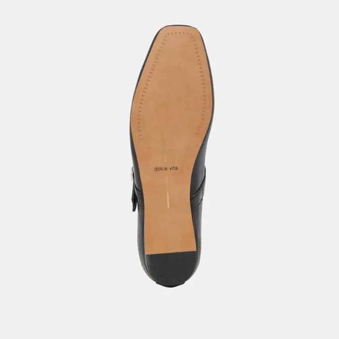 Dolce Vita Rodni Ballet Flats Black Leather Women Flats and Loafers