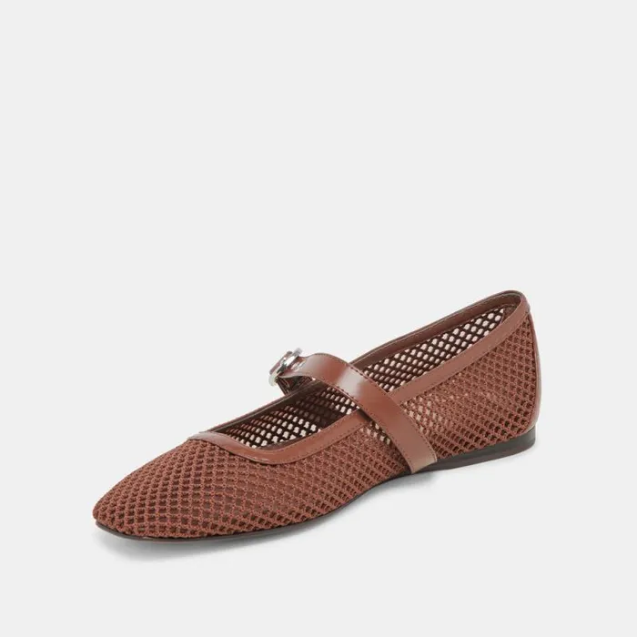 Dolce Vita Rodni Mesh Ballet Flats Toffee Woven Mesh Women Flats and Loafers