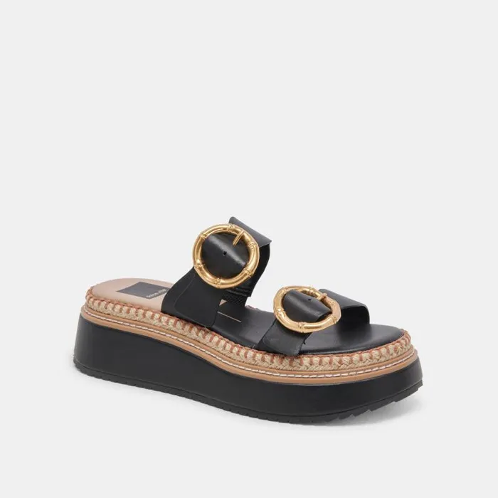 Dolce Vita Rysha Sandals Black Leather Women Sandals