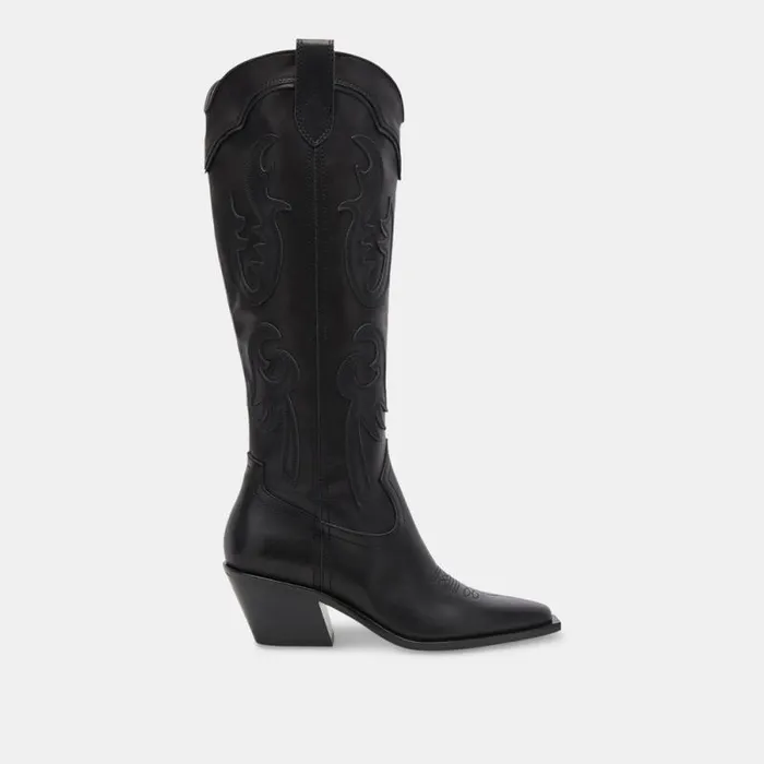 Dolce Vita Samsin Boots Black Leather Women Boots and Booties