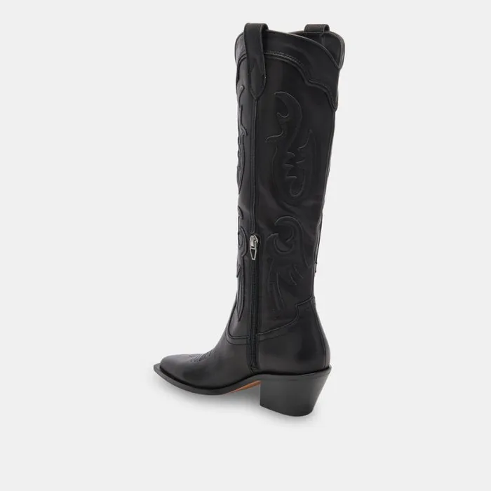 Dolce Vita Samsin Boots Black Leather Women Boots and Booties