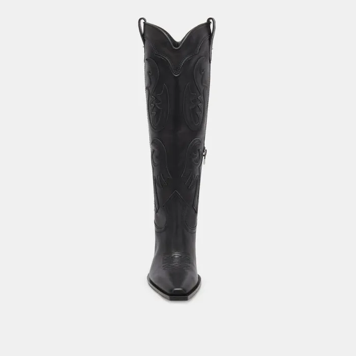 Dolce Vita Samsin Boots Black Leather Women Boots and Booties