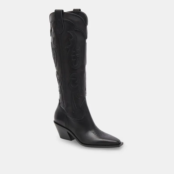 Dolce Vita Samsin Boots Black Leather Women Boots and Booties