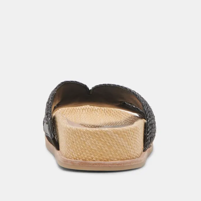 Dolce Vita Selda Wide Sandals Onyx Raffia Women Sandals