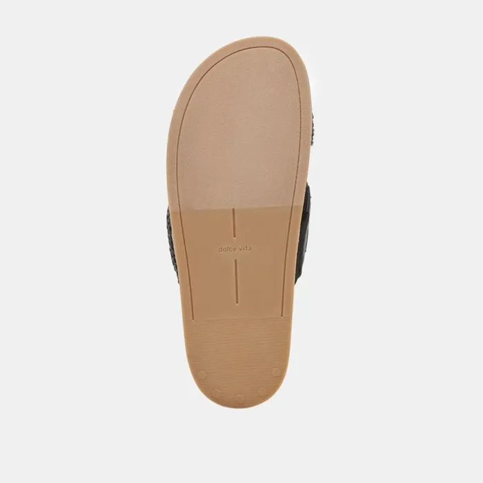 Dolce Vita Selda Wide Sandals Onyx Raffia Women Sandals