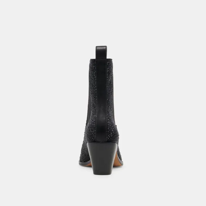 Dolce Vita Shadie Crystal Booties Black Metallic Crystal Women Boots and Booties