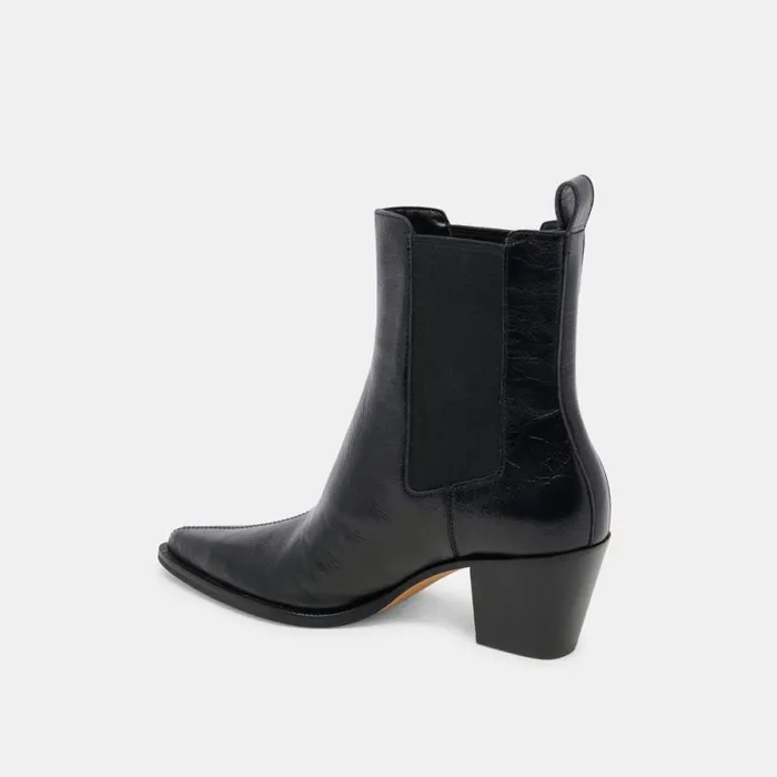 Dolce Vita Shadie H2O Wide Booties Midnight Crinkle Patent Women Boots and Booties