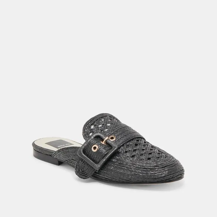 Dolce Vita Sianna Flats Black Raffia Women Flats and Loafers