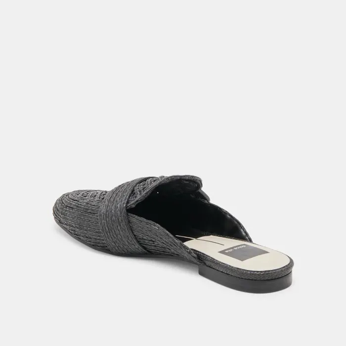 Dolce Vita Sianna Flats Black Raffia Women Flats and Loafers