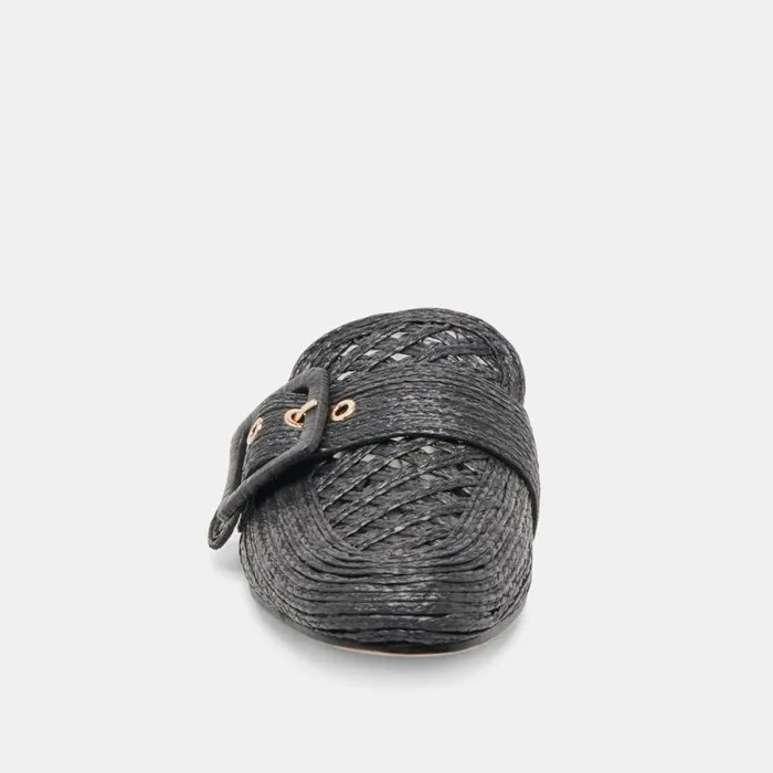 Dolce Vita Sianna Flats Black Raffia Women Flats and Loafers