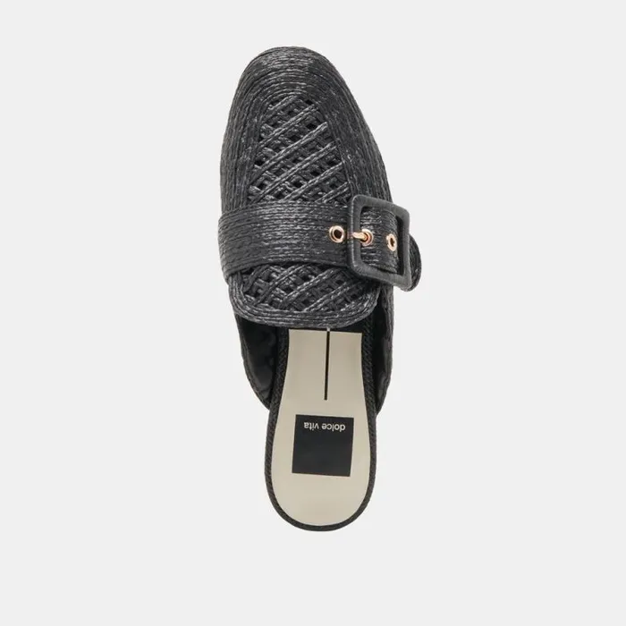 Dolce Vita Sianna Flats Black Raffia Women Flats and Loafers