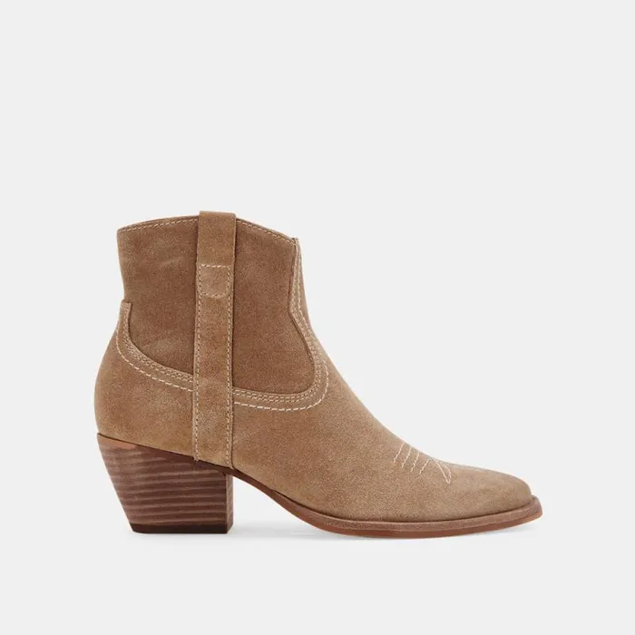 Dolce Vita Silma Booties Truffle Suede Women Boots and Booties