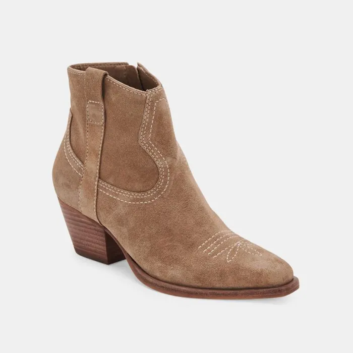Dolce Vita Silma Booties Truffle Suede Women Boots and Booties