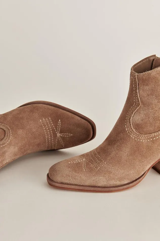 Dolce Vita Silma Booties Truffle Suede Women Boots and Booties