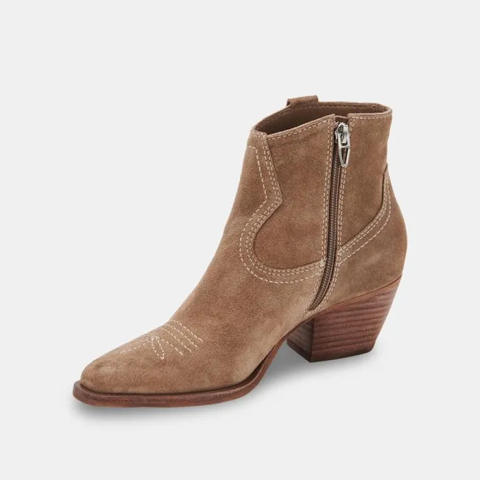 Dolce Vita Silma Booties Truffle Suede Women Boots and Booties