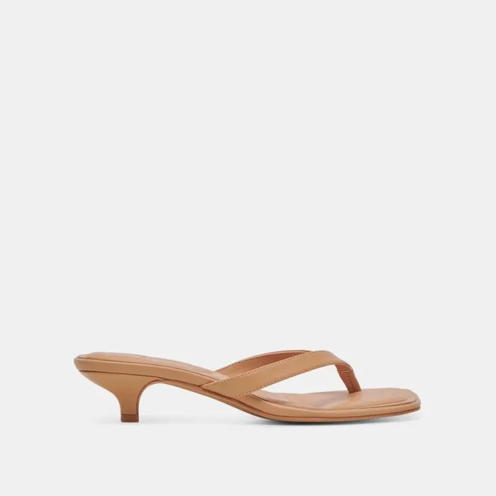 Dolce Vita Tasiah Sandals Light Tan Leather Women Heels