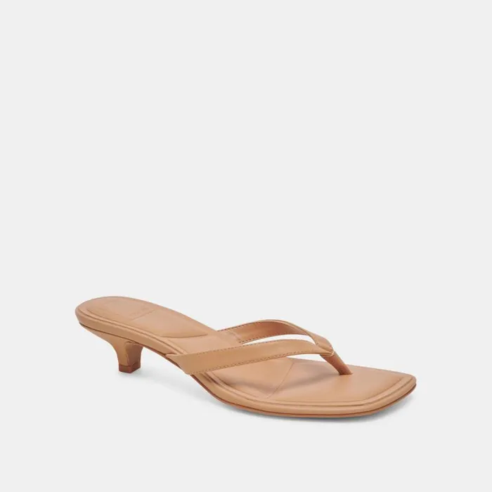 Dolce Vita Tasiah Sandals Light Tan Leather Women Heels