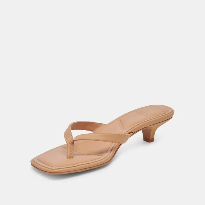 Dolce Vita Tasiah Sandals Light Tan Leather Women Heels
