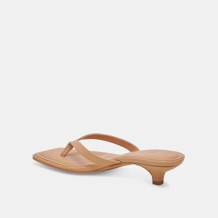 Dolce Vita Tasiah Sandals Light Tan Leather Women Heels
