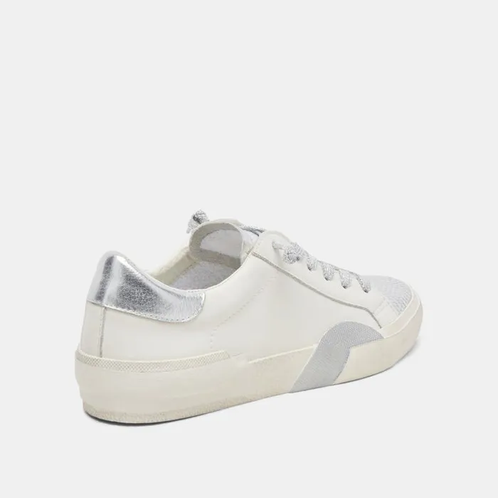 Dolce Vita Zina Sneakers White Silver Leather Women Sneakers