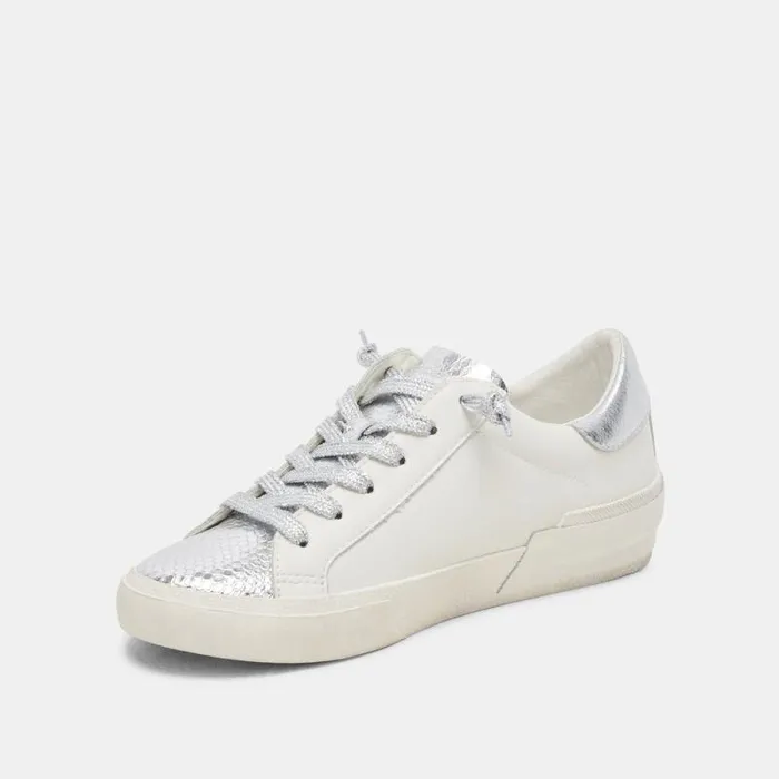 Dolce Vita Zina Sneakers White Silver Leather Women Sneakers