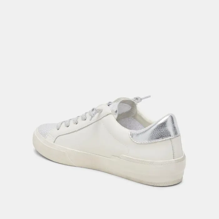 Dolce Vita Zina Sneakers White Silver Leather Women Sneakers