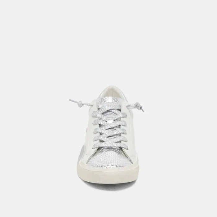 Dolce Vita Zina Sneakers White Silver Leather Women Sneakers