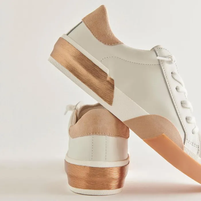Dolce Vita Zina Sneakers White Tan Women Sneakers