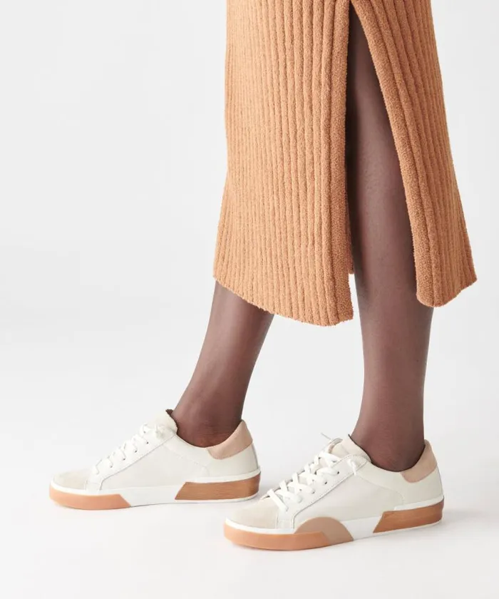 Dolce Vita Zina Sneakers White Tan Women Sneakers